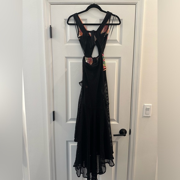 NWT $850 PatBO Neon Beaded Embellished Black Mesh Beach Maxi Small - Picture 9 of 16